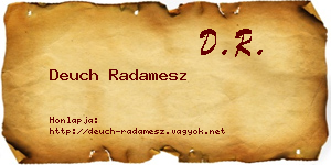 Deuch Radamesz névjegykártya